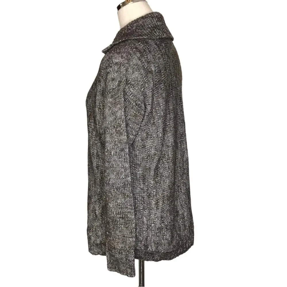 J. Crew Size XS Marled Knit 1/2 Button Collared Sweater-Woman-Wool/Alpaca Blend